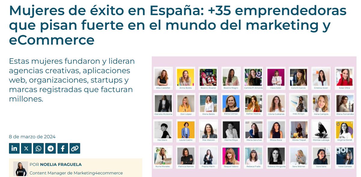 💪 Recordemos que la CEO y Co-fundadora de <a href="/HolaLuzcom/">Holaluz</a> es <a href="/CarlotaPiAmoros/">Carlota Pi Amorós 🇺🇦</a>, una de nuestras +35 emprendedoras que pisan fuerte en el mundo del #Marketing y #ecommerce en España: