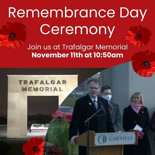 JeffKnollOak's tweet photo. Join us on November 11th for a Remembrance Day Ceremony at Trafalgar Memorial at 10:50 a.m., to honor the brave men and women who have served, and continue to serve, Canada in times of war, conflict, and peace.

In the days leading up to Remembrance Day, you can also show your support by wearing a poppy and making a donation to the Poppy Fund.

Lest We Forget.