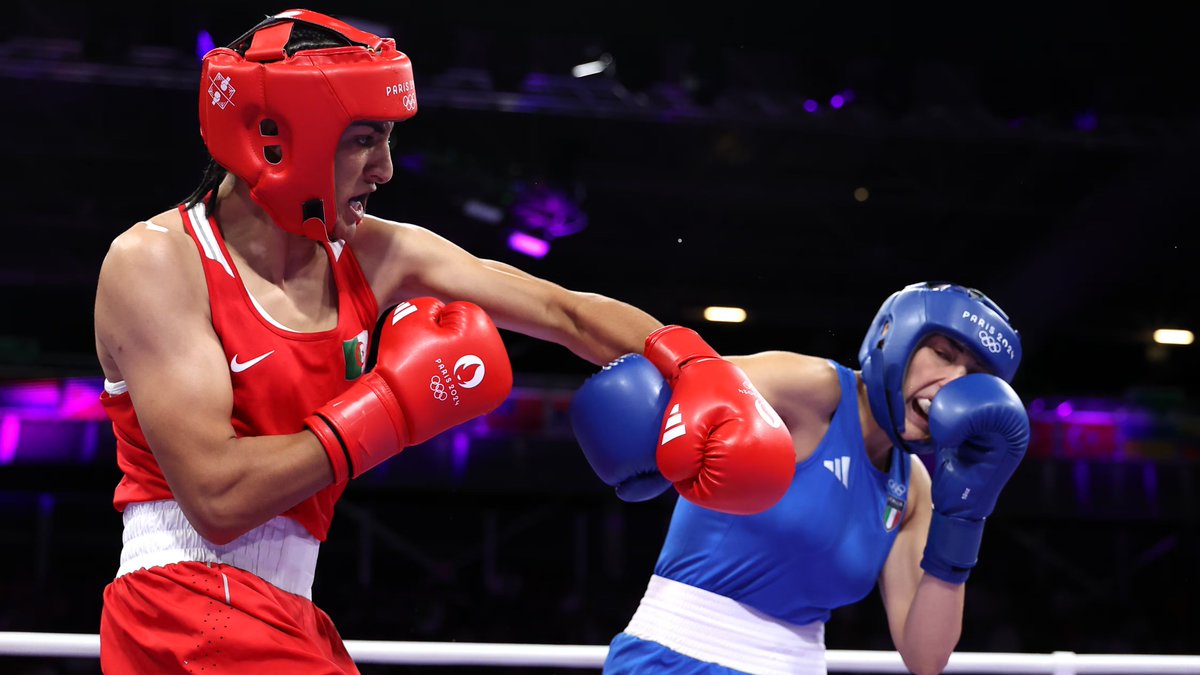 watchwtw's tweet photo. Congrats to @imanekhelif14! 👏👏👏
He just won the Olympic Gold in Paris for beating up women in the ring.

He even hit Italian Angela Carini so hard she forfeited the fight. What a stud! https://t.co/3YLrgcvQC9