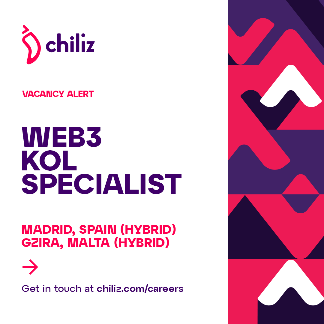 Job Offer | Web3 KOL Specialist 🌐 Do you love to build the Web3 space and  make connections with global KOLs in sports and crypto? Join us and become  our next Web3