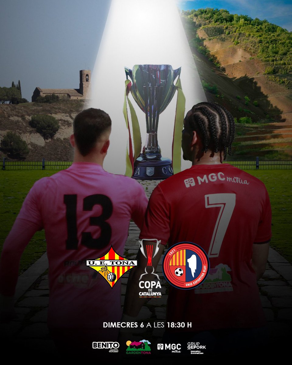 𝗗𝗜𝗠𝗘𝗖𝗥𝗘𝗦, 𝗗𝗜𝗔 𝗗𝗘 𝗖𝗢𝗣𝗔🏆

🔜Aquest dimecres ens visita l’ <a href="/UEO1921/">Unió Esportiva Olot</a> per disputar la 5a eliminatòria de la #CopaCatalunya 

Cal destacar que el partit es disputarà el camp de gespa artificial i l’entrada serà gratuïta 😎

⏰18:30 h

#SomHiTona
#CopaCat 🟡🔴