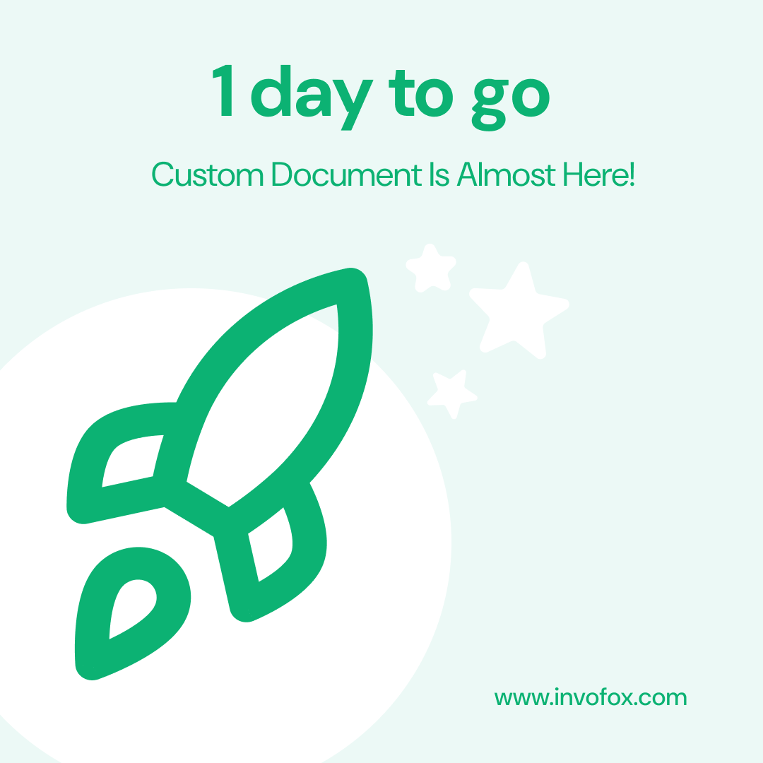 invofoxhq's tweet photo. The wait is almost over! 1 day to go until Custom Document processing changes the way you work. 

Stay tuned! 🚀✨ https://t.co/Zv9r0pOAVf