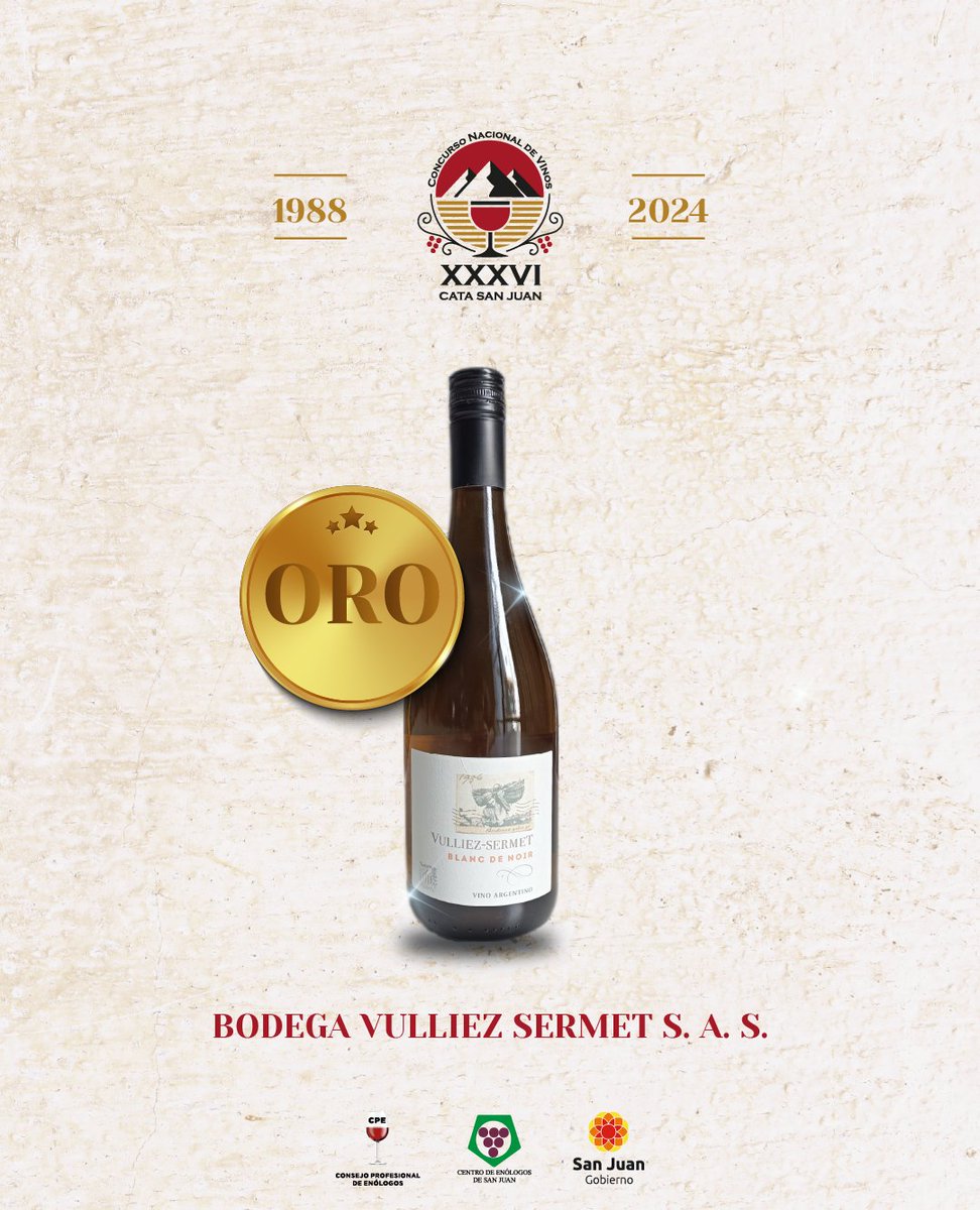 Presentamos a los ganadores de medallas de oro y de plata del XXXVI Concurso Nacional de Vinos Cata San Juan 2024.
Un reconocimiento para quienes elevan el nivel de la vitivinicultura argentina, destacando la riqueza de nuestros terroirs y el talento de nuestros profesionales.