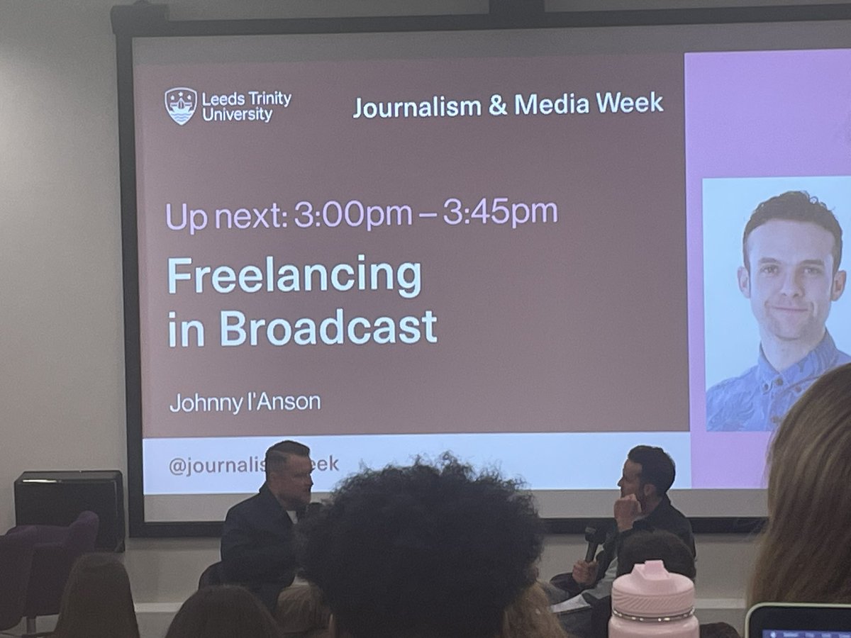 ChloeESiviter's tweet photo. Next up on @JournalismWeek is @johnnyianson on Freelancing in Broadcast. 

#LTJMW https://t.co/kYKujP8fh7
