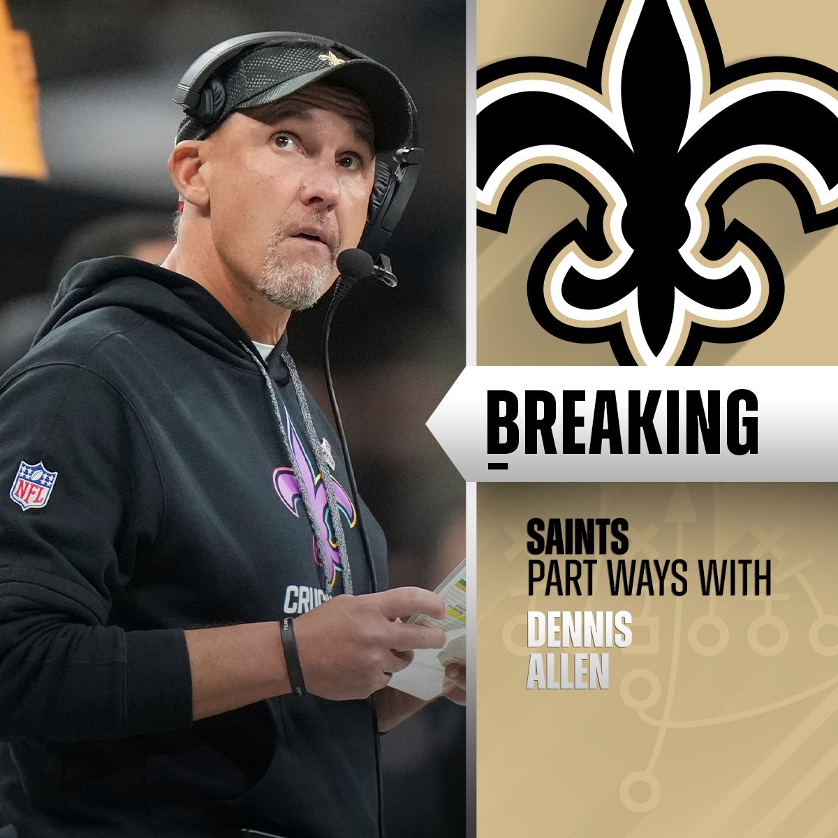 NFL (@nfl) on Twitter photo Saints part ways with head coach Dennis Allen. (via <a href="/RapSheet/">Ian Rapoport</a>, <a href="/MikeGarafolo/">Mike Garafolo</a>) Saints part ways with head coach Dennis Allen. (via <a href="/RapSheet/">Ian Rapoport</a>, <a href="/MikeGarafolo/">Mike Garafolo</a>)