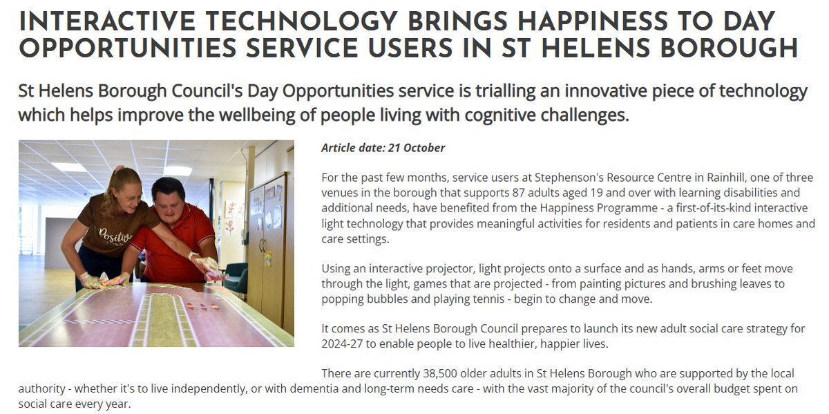 SocialAblty's tweet image. 💭&quot;It&apos;s warming to see how service users have enjoyed using the Happiness Programme which has proved to be successful in offering safe, meaningful and engaging activity.&quot; - St Helens Borough

#HappinessProgramme #SocialAbility #DementiaCare #healthcare
