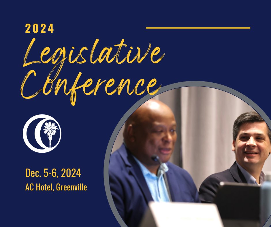 📢 Register for our 2024 Legislative Conference in Greenville. 🏛️ Connect with state legislators, hear updates from experts on Hurricane Helene recovery + get an tour of Greenville County’s state-of-the-art administration building. 🔗bit.ly/scaclegconf24
