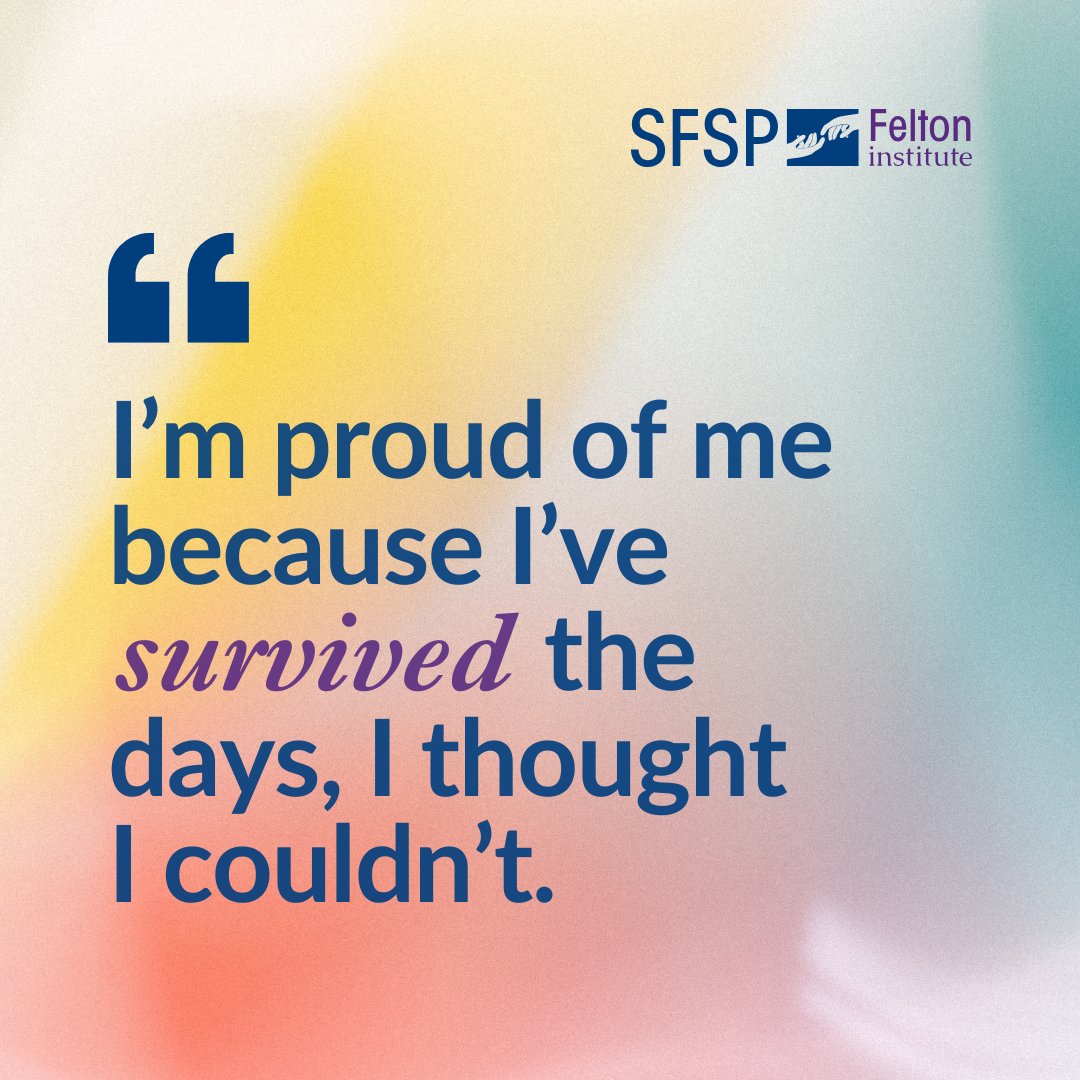 And we're proud of you too.  
#Inspiration #SurvivorStories #YouAreNotAlone #SuicidePrevention

If you need help, call 415.781.0500 or 988 to speak with a counselor today!