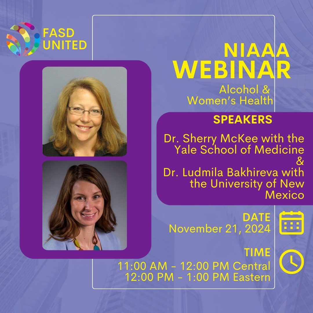 FASD United (formerly NOFAS) (@fasdunited) on Twitter photo ONE WEEK LEFT! Join us & the <a href="/NIAAAnews/">NIAAA News</a> for this webinar to learn about alcoholâs effects on womenâs health, the living experience of those impacted, and how different factors influence the effects of prenatal alcohol exposure.
Follow the link to sign up: us06web.zoom.us/meeting/regist⊠ONE WEEK LEFT! Join us & the <a href="/NIAAAnews/">NIAAA News</a> for this webinar to learn about alcoholâs effects on womenâs health, the living experience of those impacted, and how different factors influence the effects of prenatal alcohol exposure.
Follow the link to sign up: us06web.zoom.us/meeting/registâŠ
