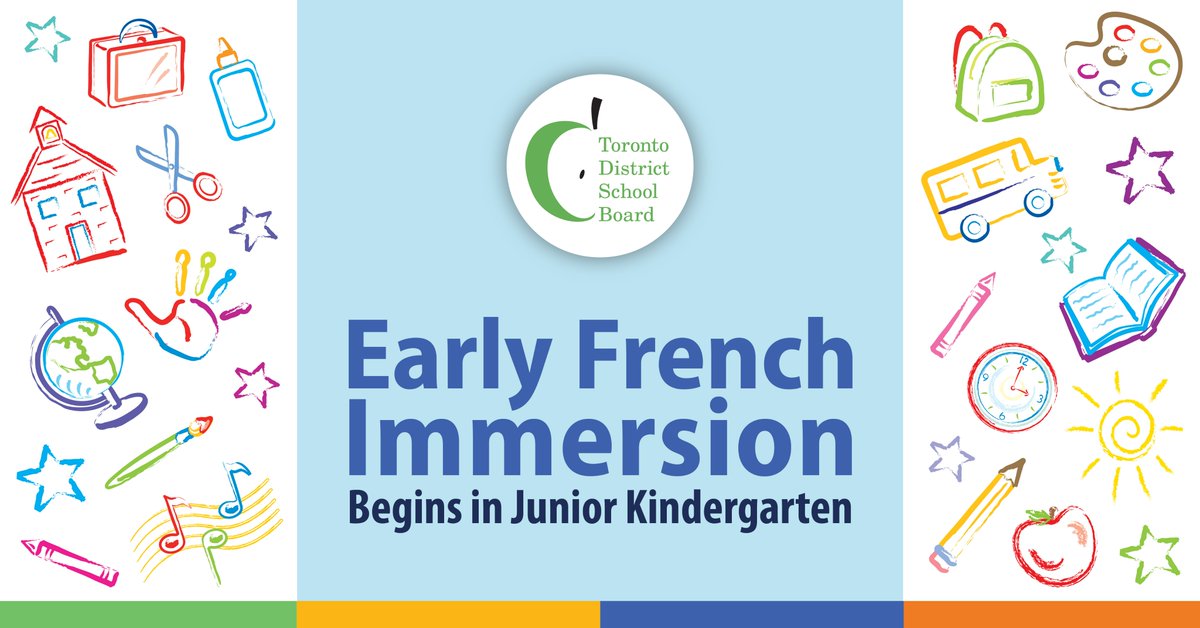 Applications for our Early #FrenchImmersion program are officially open! Here's what you need to know:
✅ Open to Junior Kindergarten students  
✅ Program starts in September 2025  
✅ No prior knowledge required

Curious to learn more? Visit: tdsb.on.ca/EarlyFrenchImm…