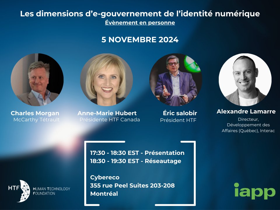 À l'approche de l'élection présidentielle américaine, la HTF et l'IAPP s'associent pour un panel sur l'E-gouvernement et l'identité numérique.

RSVP : my.iapp.org/nc__event?id=a…