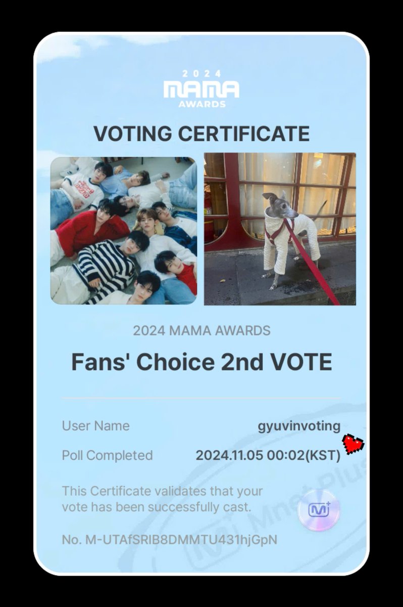 [📢 ] MAMA AWARDS

🗳️ Fans' Choice 2nd Vote

— RT, copy &amp; reply with this post and don't forget to vote on Mnet Plus!

I am voting #zerobaseone for #2024MAMAVOTE