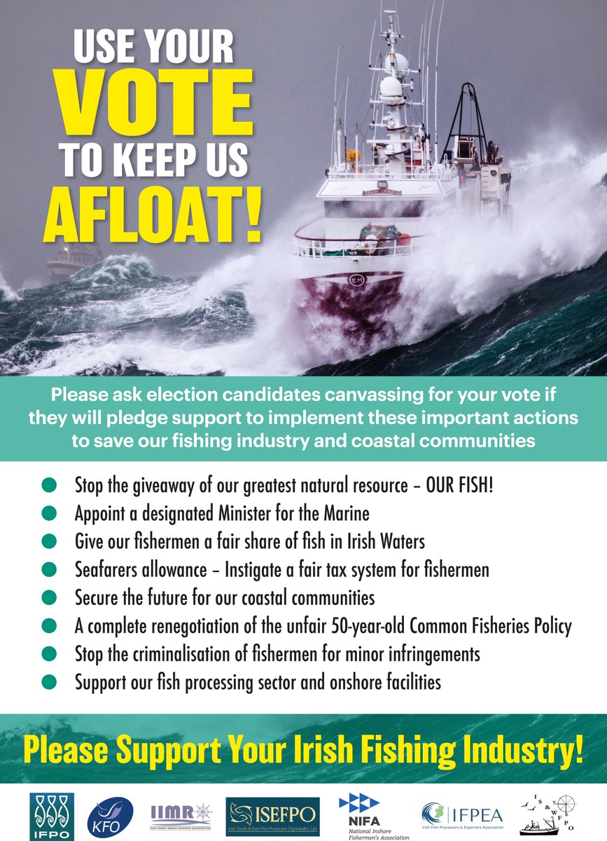 Fishermen Call On Public To Put Irish Fishing On The Line When Voting

Irish Fishermen have united to issue a plea to voters in the upcoming General Election to support coastal communities and safeguard our greatest national resource – OUR FISH!