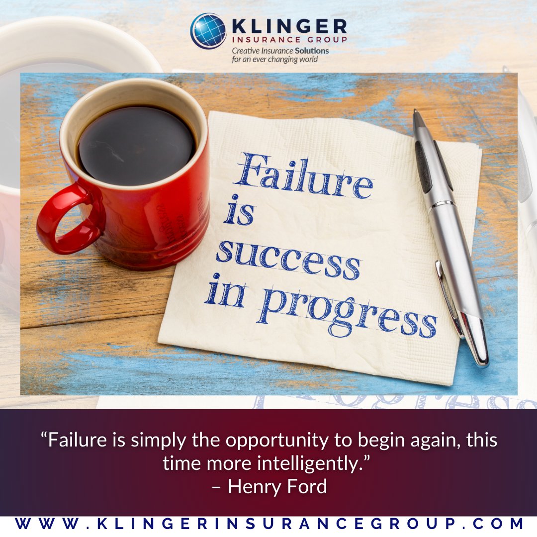 KlingerInsGroup's tweet photo. Failure is a stepping stone, not a stop sign. Every setback is moving you closer to success. Keep going! 💪 #Resilience #ProgressPath https://t.co/E3ljcLW9M4