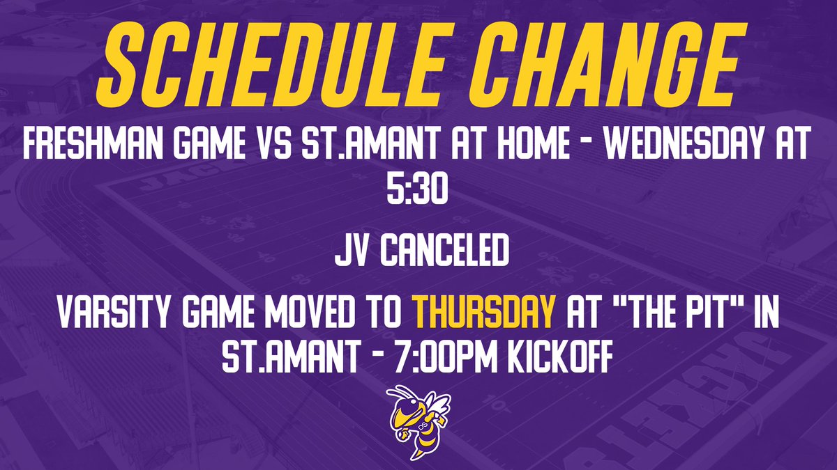 denhamspringsFB's tweet image. 🔴WEEK 10 SCHEDULE CHANGE🔴 #W1NasONE #AnythingButSoft