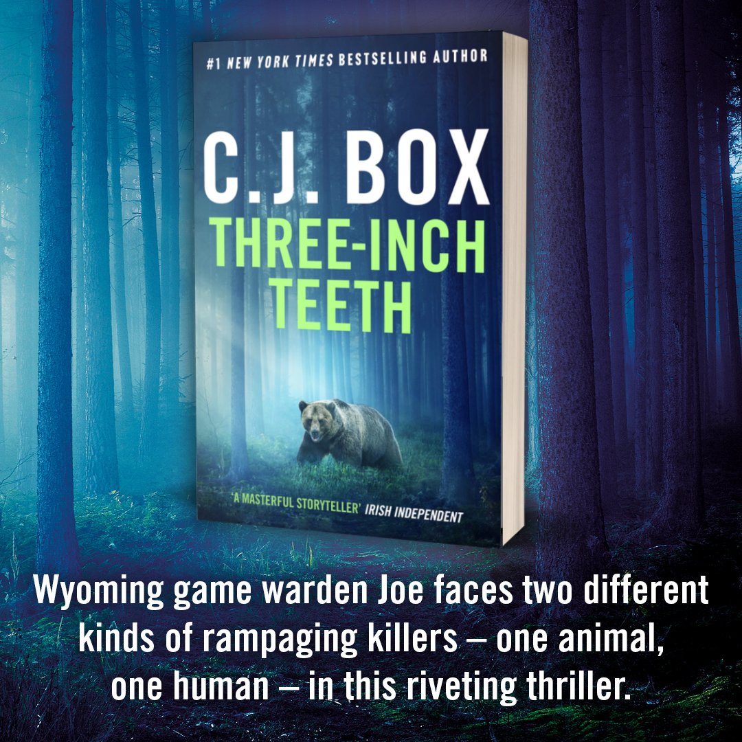 AriesFiction's tweet photo. 'Our favourite game warden' ⭐⭐⭐⭐⭐
'An amazingly fast storyline' ⭐⭐⭐⭐⭐
#ThreeInchTeeth by @cjboxauthor is coming in paperback this November: https://t.co/phgWhEuNf1 https://t.co/KPaojFt31I