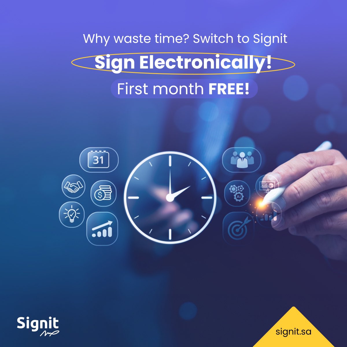 signitapp's tweet image. Why waste time with paper and pen? 📝 

Try Signit now and sign electronically with speed and security! Get your first 
month FREE 🔥

Start Now: signit.sa/en/

 #ESignature #SpecialOffer #Signit