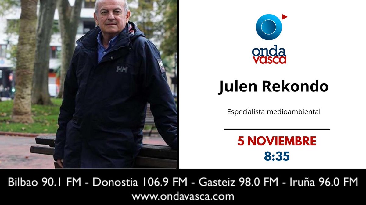 ondavasca's tweet photo. 🗓️Mañana:

⏰8.35h
🎙️@RekondoJulen , especialista medioambiental

📻FM
💻https://t.co/07MAIqqpe4

🔴#Konekta con @txemagutierrez https://t.co/eSao3UhqDB