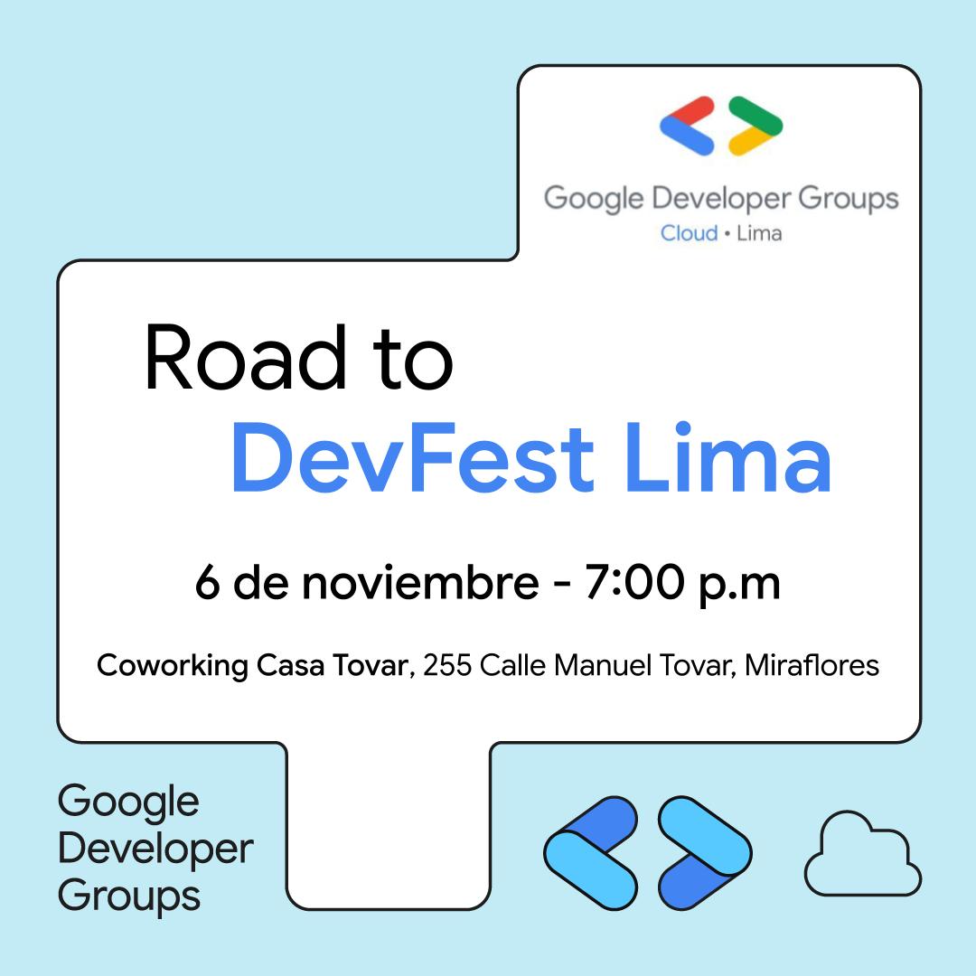 gdgcloudlima's tweet image. Hora del #RoadToDevFest Lima!🤯
Una pre sala para el #DevFestLima 😎
Aprenderás de expertos🤓, conocerás a otros desarrolladores🧑🏾💻 y podrás resolver tus dudas🙌🏾
¡No te lo pierdas!🤠
📆 6 de Noviembre 7pm
📍Calle Manuel Tovar 255, Miraflores
✏️ Registro: gdg.community.dev/e/mv52fn