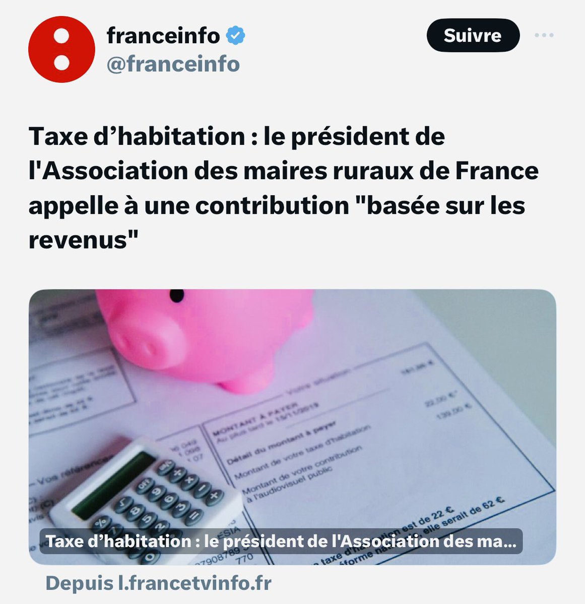 Pathétique psdt des maires ruraux qui souhaite restaurer taxe d’habitation en la basant sur les revenus
Un impôt à rebours de l’histoire, injuste, pénalisant le travail et l’invt, frappant les propriétaires: 1 vraie idée d’extrême gauche #LFi pour une asso décrédibilisée #AMRF