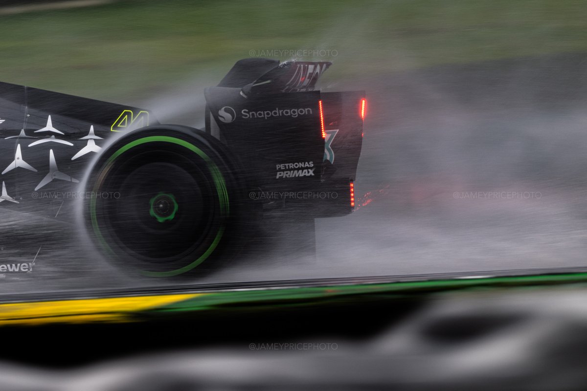 jameypricephoto's tweet photo. Watching the rain flow over the car yesterday, was quite cool. Yeah, we got soaking wet. BUT I love working in the rain when the cars are on track and turning laps. You can capture the cars in ways you would never ever do in dry conditions. #F1 #Formula1 #BrazilGP #Formulaone https://t.co/N1eZ72jc2p