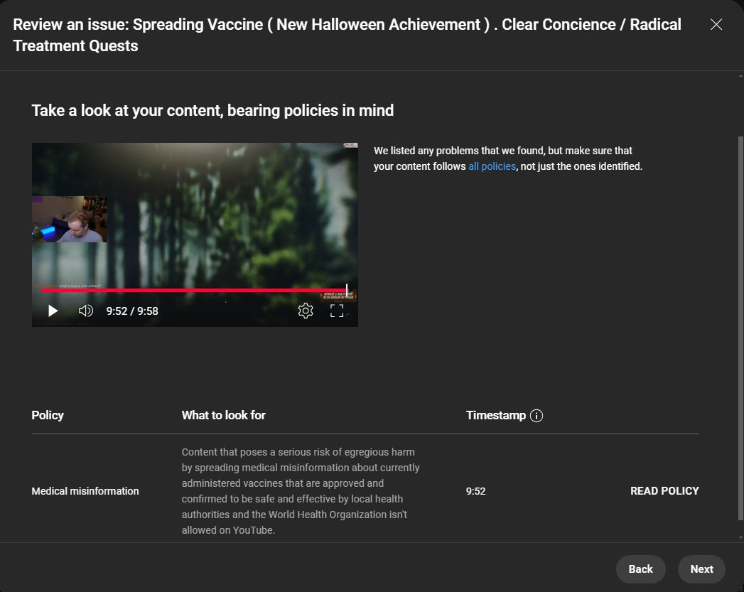 axel__tv's tweet photo. YT just gave me  a strike and deleted my video because I talked about an Tarkov ingame vaccine killing zombies + getting the new achievement☠️ https://t.co/aTPfS0niYz
