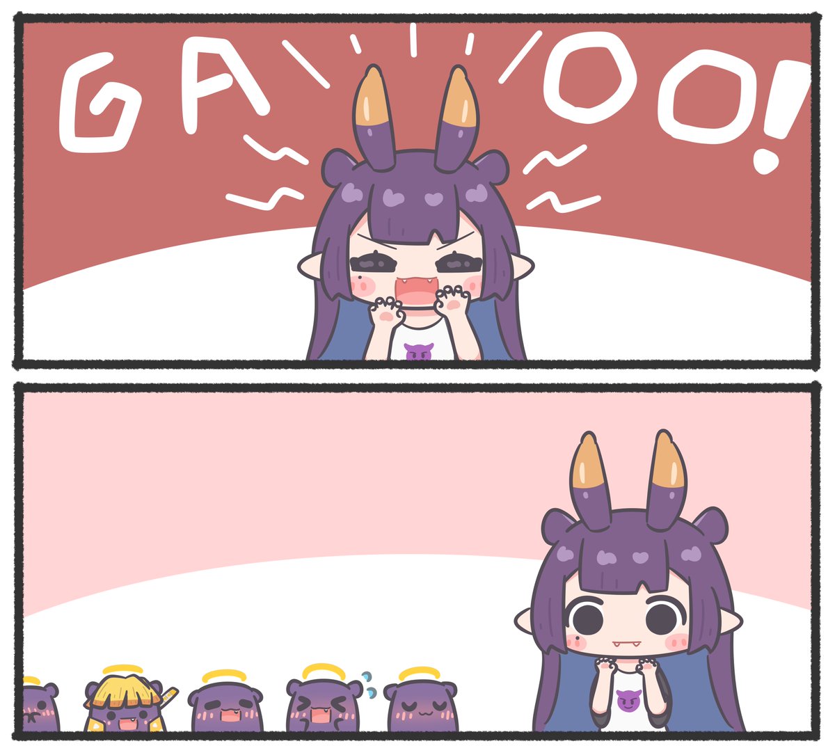 "It's oni Ina!!! GAOOOOO!!!"

#inART 