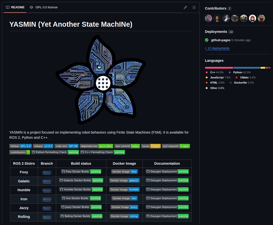 miggsant's tweet photo. Updating YASMIN (Yet Another State MachINe) with new features, a Docker image, GitHub actions and much more.
#StateMachines #ROS2 https://t.co/K46Tchy8ar