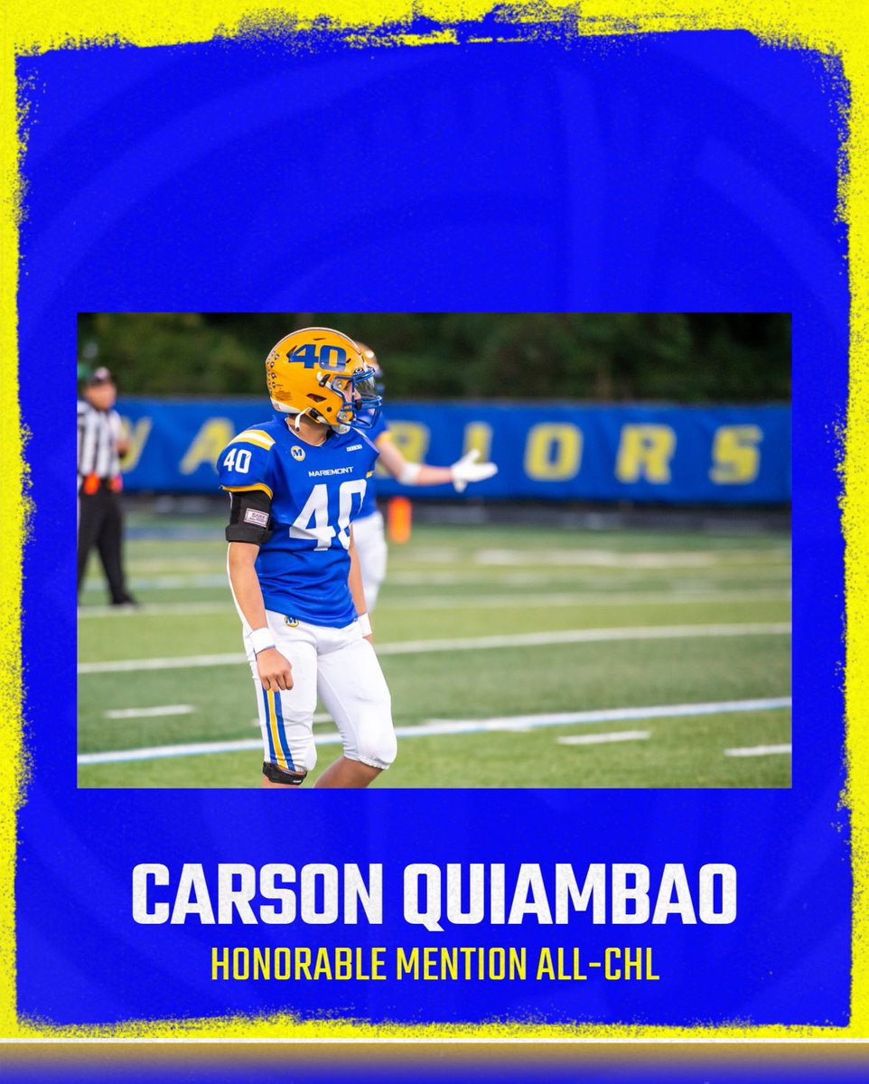 Carson Quiambao:

Honorable Mention All-CHL (Safety)

63 total tackles, 1 INT, 1 FF, 1 FR, 9 PB