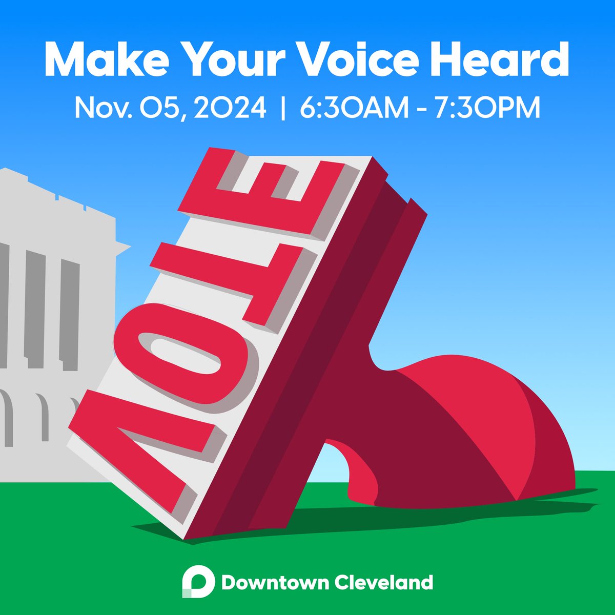 The 2024 Presidential Election is tomorrow, 11/5! Make your voice heard and VOTE! 🗳️ 6:30am-7:30pm

Even better - <a href="/GCRTA/">Greater Cleveland RTA</a>, <a href="/CleveFoundation/">Cleveland Foundation</a>, and <a href="/CLEVotes/">Cleveland VOTES</a> are making sure everyone has the opportunity to vote by providing free transportation to the polls on Election Day.
