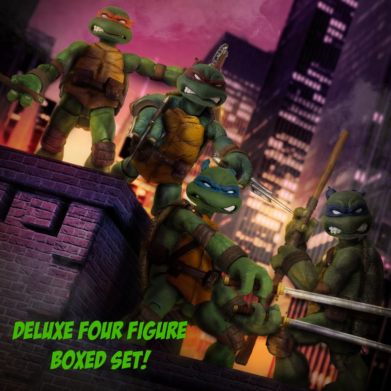preterniadotcom's tweet photo. Mezco One:12 Teenage Mutant Ninja Turtles 4-pack is back up as a preorder on their site ($400.00) - https://t.co/mmmo5lD3Nw https://t.co/mXVlNixLdc