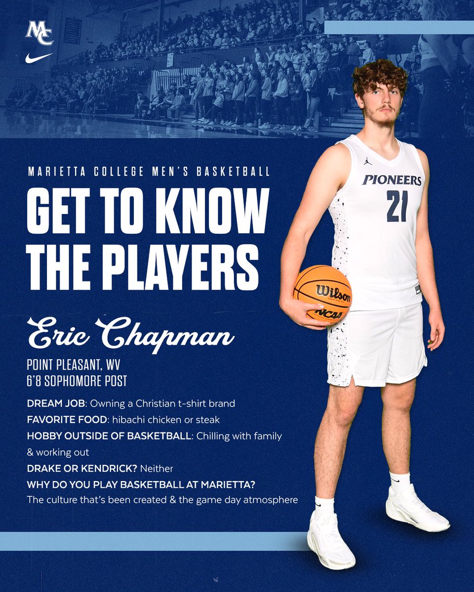 Get to know sophomore post man from Point Pleasant, WV: Eric Chapman!!