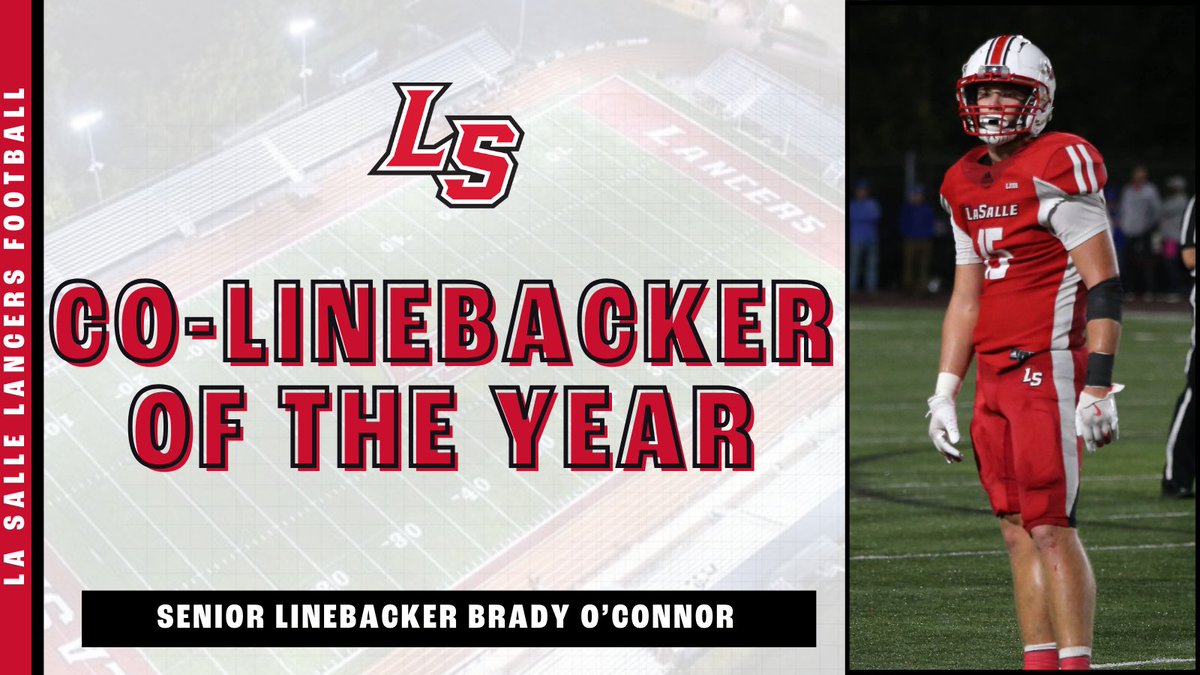 La Salle Athletics (@ls_lancerath) on Twitter photo Congratulations to Brady O'Connor '25 for being named GCL-South Co-Defensive and Co-Linebacker of the year!
<a href="/LS_LancerFB/">La Salle Football</a> Congratulations to Brady O'Connor '25 for being named GCL-South Co-Defensive and Co-Linebacker of the year!
<a href="/LS_LancerFB/">La Salle Football</a>