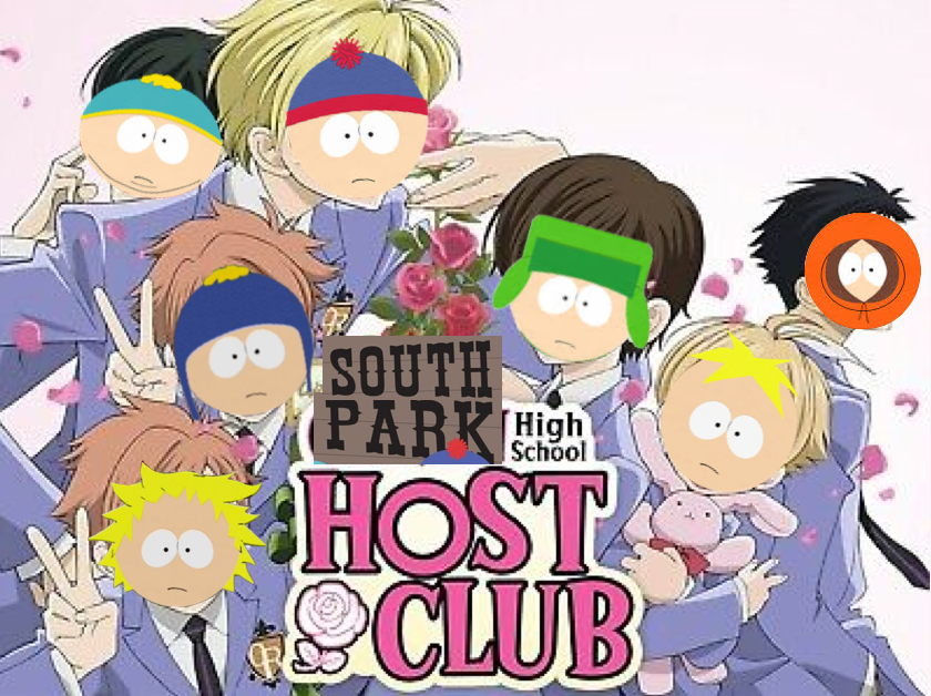 agitatedapple's tweet image. #StyleWeek2024 Day 2: Fandom Crossover. KISS KISS FALL IN LOVE!!!💋💋💕#spstyle #stylesp
South Park High School Host Club: (1.8k)- HOST CLUB AU. Ky (Haruhi) joins the host club and everyone comes to realize he's a guy💗 archiveofourown.org/works/60307108