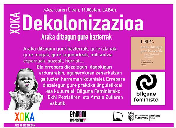 #XOKA #JiteDisidenteak jardunaldiak hemen dira!😝

Lehenbiziko saioan Dekolonizazioaz arituko dira <a href="/ehbfeminista/">Bilgune Feminista</a>-ko Ekhi Petriati eta Amaia Zufia

Nafarroako <a href="/EHGAM/">Ehgam 🔻</a>-en eskutik

🟠 Bihar, 19:00etan, Laban