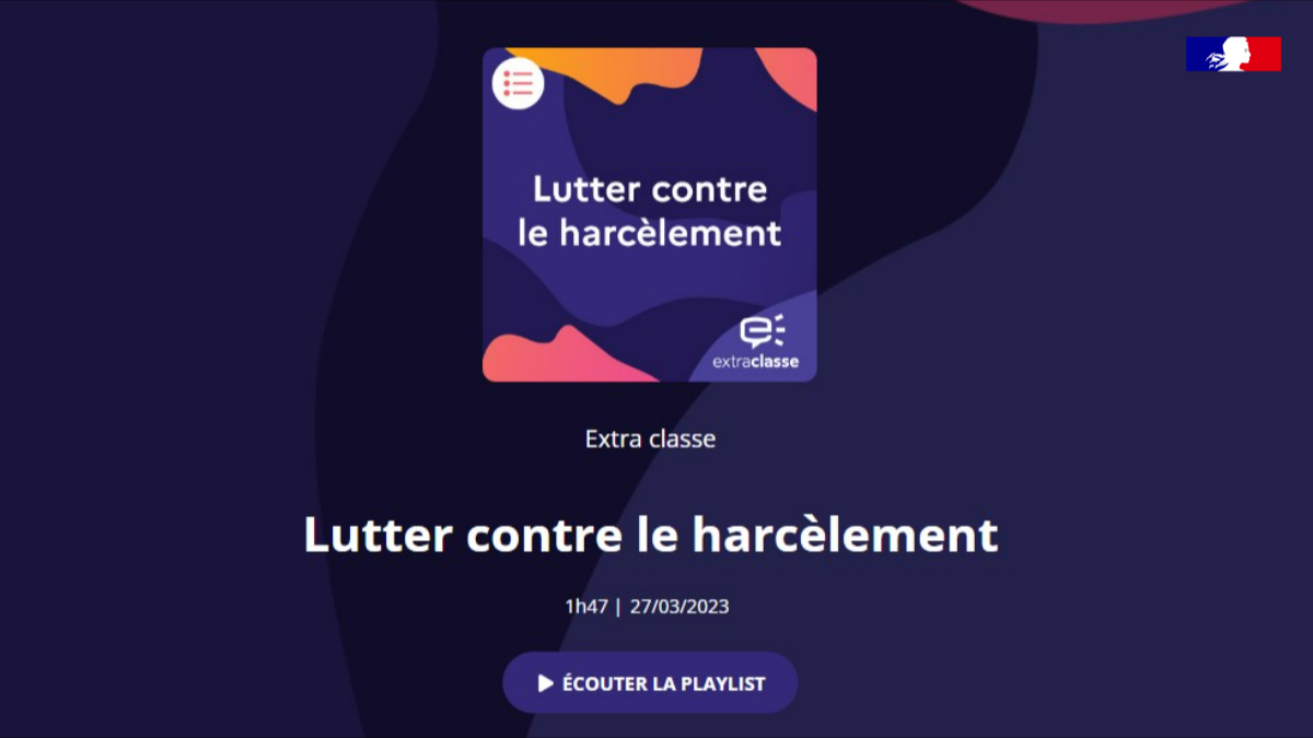 Pour préparer la Journée nationale contre le harcèlement à l'école, découvrez les podcasts Extra classe ! Presque 2h à écouter avec des épisodes sur un projet bd, un atelier ciné, et des projets en classe pour lutter contre le harcèlement  
🎧 ici swll.to/podcast-harcel…