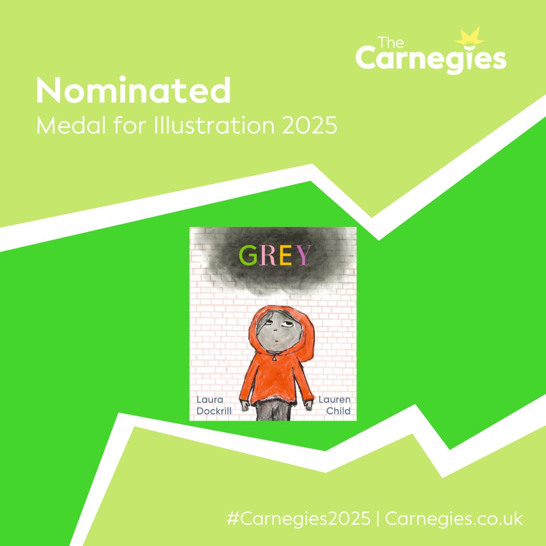 walkerpicbooks's tweet photo. Congratulations to Lauren Child who has been nominated for the #Carnegies2025 for GREY by @LauraDockrill 🙏 https://t.co/11WAgMUpgu