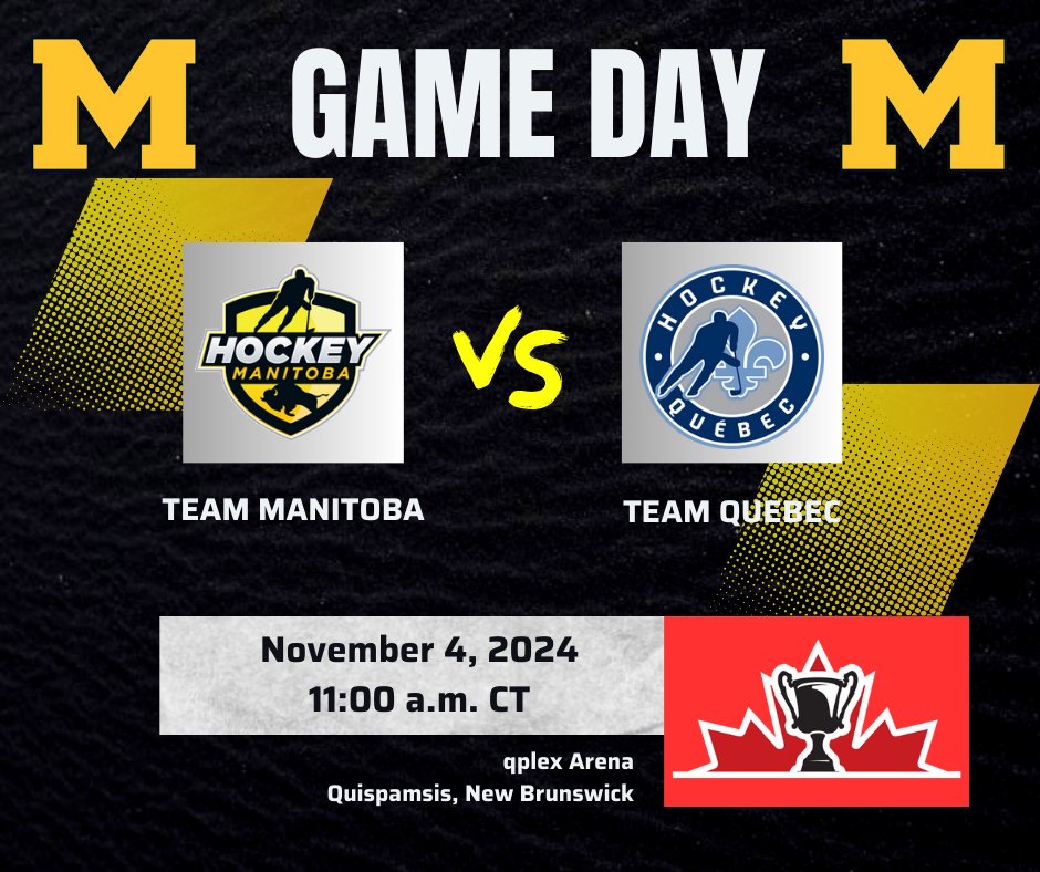 hockeymanitoba's tweet photo. It's a GAME DAY! 🏒🥅🎉
Team Manitoba faces Team @HockeyQuebec today at 11:00 a.m. CT at the 2024 National Women's Under-18 Championship in Quispamsis, New Brunswick.
💻: https://t.co/5mZIdupu4D
* Create a free account on https://t.co/L9m1Cw0uee
#TeamToba #U18Nationals https://t.co/T1eMxlZ7Ag