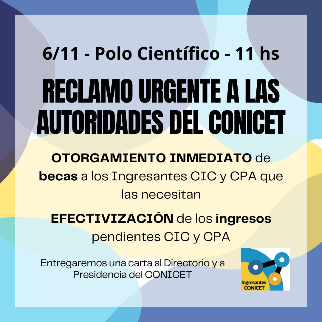 RECLAMO URGENTE A LAS AUTORIDADES DEL CONICET 🧵👇

Doctores y doctoras con concursos evaluados y aprobados para incorporarse a la Carrera de Investigador Científico (la planta de investigadorxs) del CONICET, se encuentran hoy desocupados o subocupados.