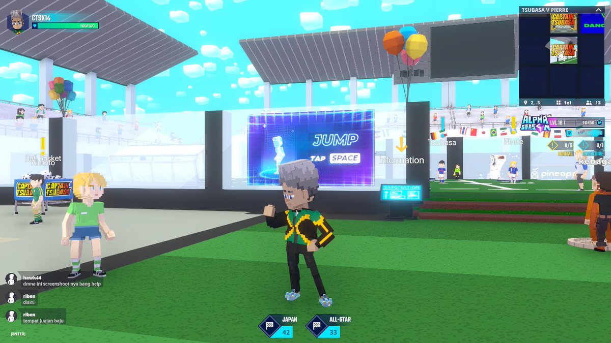 CSawasdikosol's tweet photo. ⚽ Tsubasa vs Pierre? Epic showdown in @TheSandboxGame! Grabbed some sweet merch at the Football Wear Shop. Ready to join the match? ⚽ https://t.co/BPYwSZTA9O #TheSandbox #AlphaSeason4 #AS4SocialChallenge https://t.co/GzBnCRv7Hi