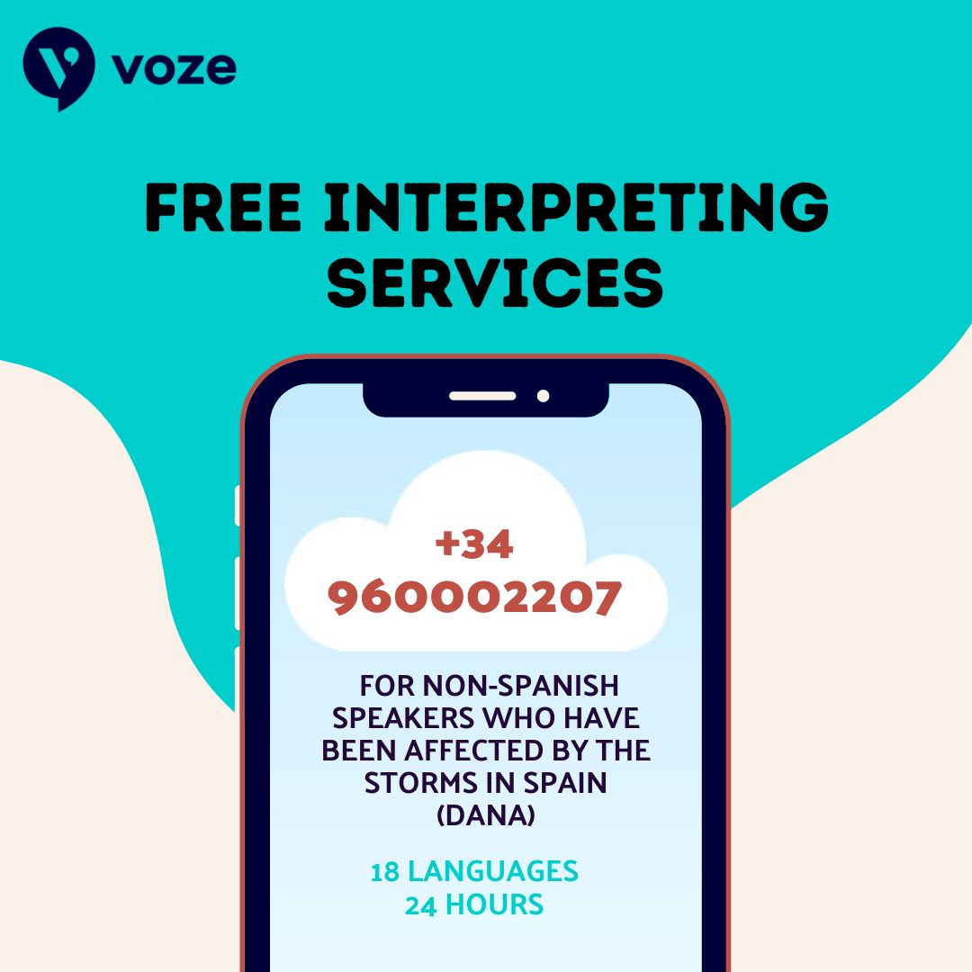 Entre las personas afectadas por la DANA hay también migrantes que no hablan español. Recordad que hay servicios de interpretación telefónica a vuestra disposición durante esta emergencia⬇️