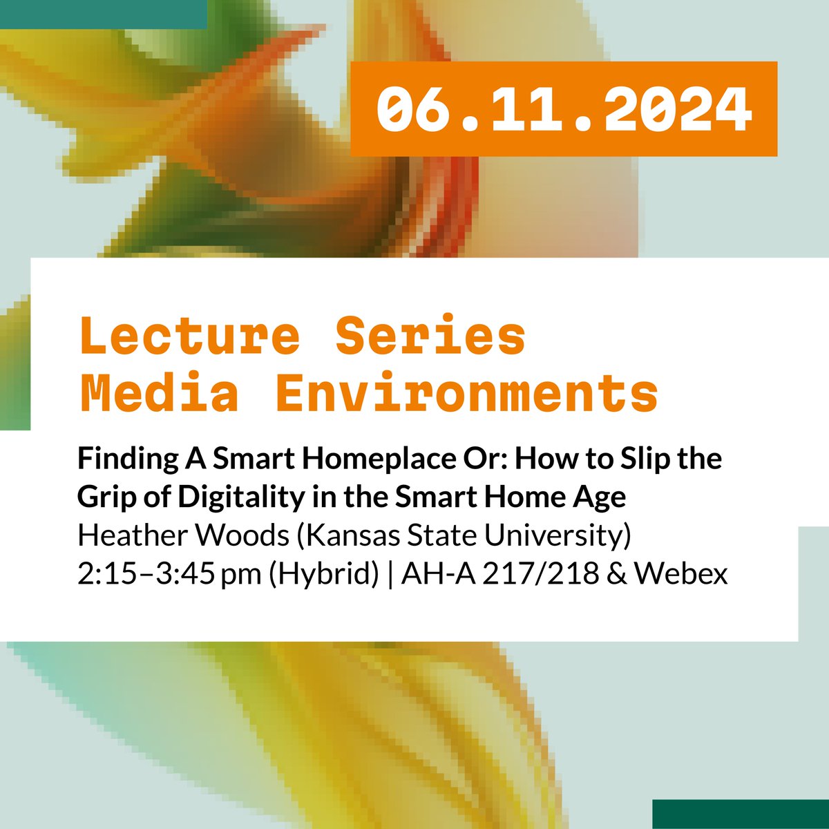 mediaofcoop's tweet photo. Our next lecture will be by Heather Woods (@heatherswoods): Finding A Smart Homeplace Or: How to Slip the Grip of Digitality in the Smart Home Age
⏰ November 6, at 2:15 pm
👉 registration: https://t.co/DS3oPRG5Hd https://t.co/HUDBjIj7uj