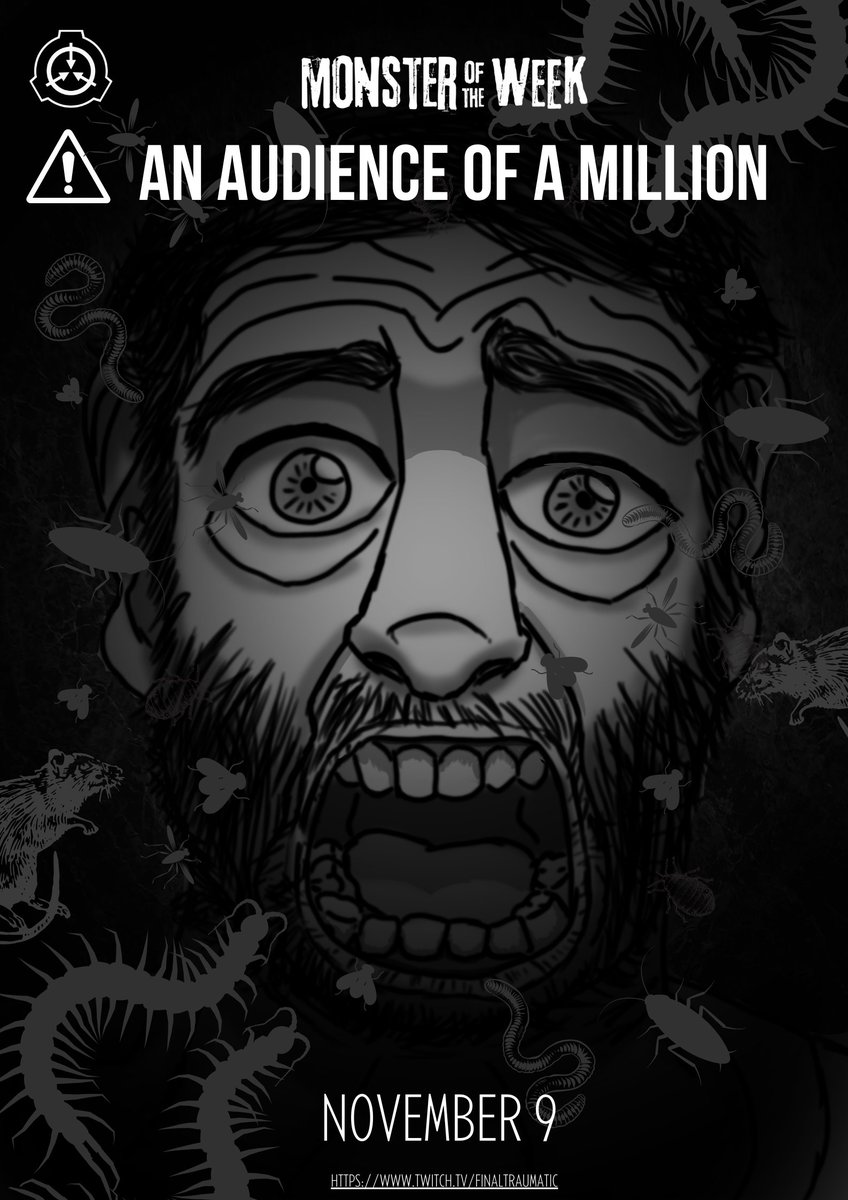 FinalTraumatic's tweet image. We'll be trying to run two Monster of The Week sessions this week! This Saturday we'll be starting off with:

SCP:  An Audience of a Million 

@duchess_kiaria helped me a lot with the shading!

#monsteroftheweek #twitch #ttrpg #scp