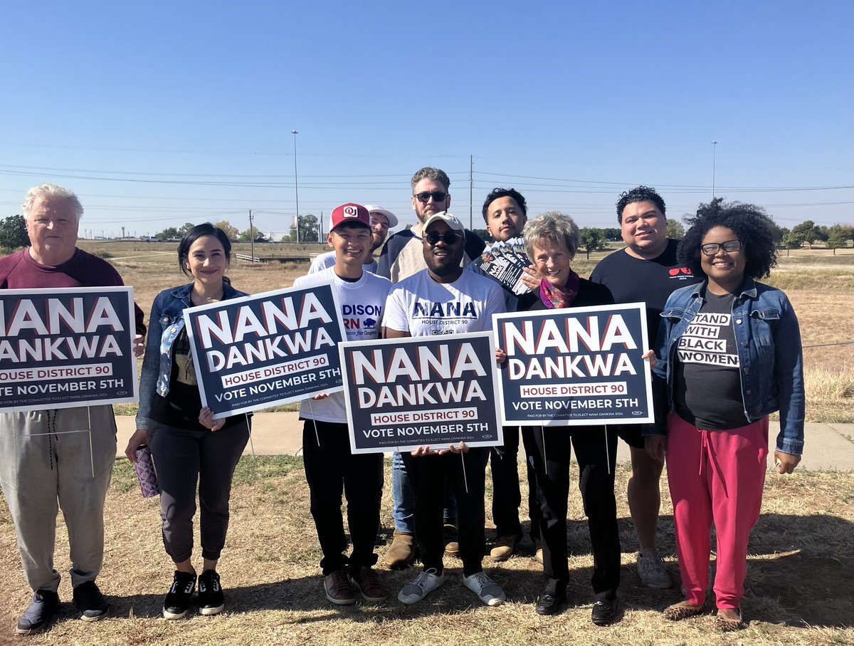 NanaForHD90's tweet photo. Between storms Team Nana has been busy all week reminding folks to vote across HD90! 

Polls open Tuesday, Nov. 5th from 7AM-7PM, find your polling location at and a sample ballot at https://t.co/TfhElP1SJG 

Make your plan to vote today! 

#NanaInNovember #okleg #hd90 https://t.co/emCwNIOOPL