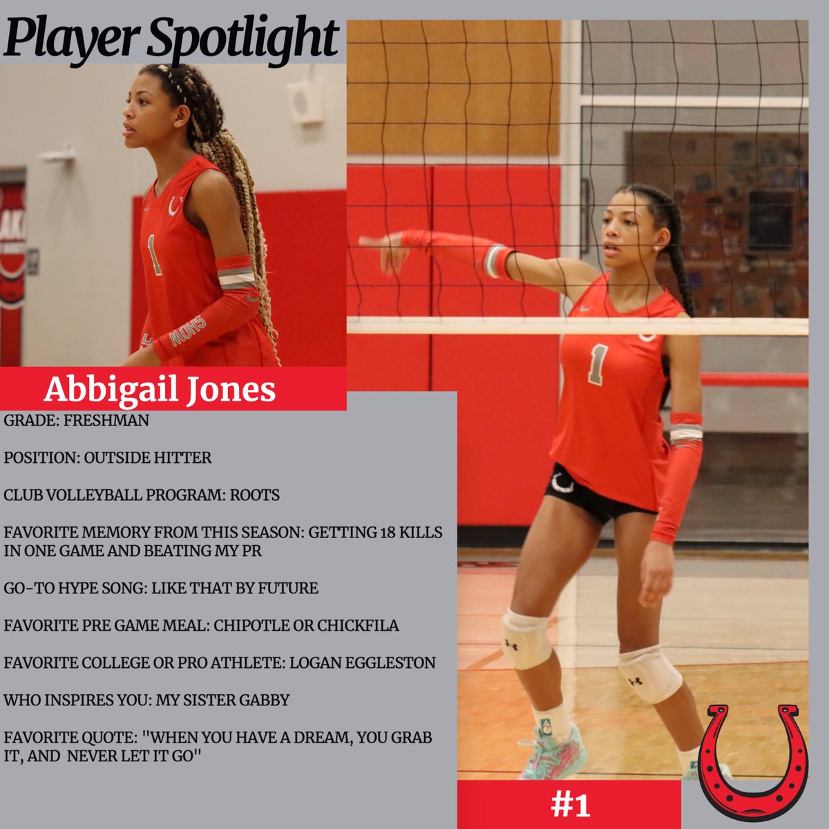 ✨Varsity Volleyball Player Spotlight✨
Today's player spotlight features #1, Abbi Jones!