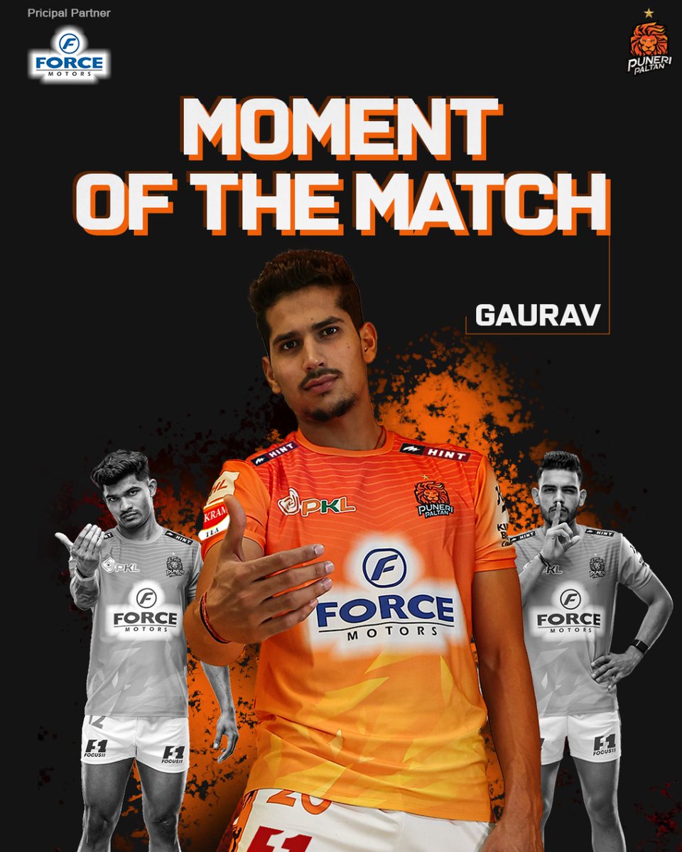 PuneriPaltan's tweet photo. 6 टॅकल पॉईंट करत वाजवला #gaurav_khatri ने आज डंका ⚔️
"Moment of the match" होता याचा super tackle मस्त यात काही शंका 🔥
#Match7 | #PPvsGG | #PuneriPaltan | #PaltangiriContinues | #पुन्हाहोऊदेPaltangiri | #PKL11 | #Prokabaddi https://t.co/EkmpJIoC6L