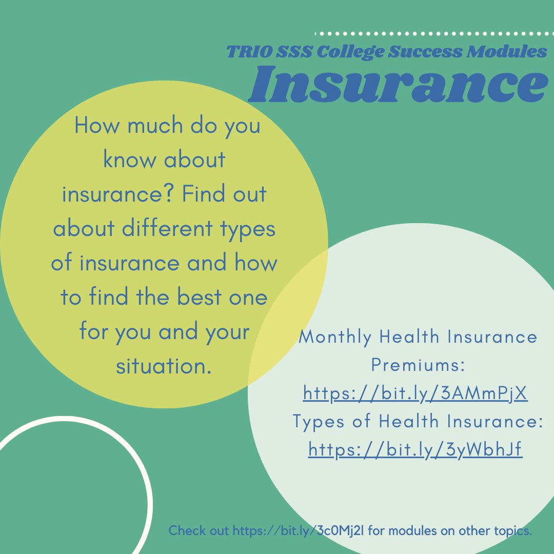 nw_triosss's tweet image. How much do you know about insurance? Find out about different types of insurance and how to find the best one for you and your situation.

#collegesuccessmodules #TRIOSSS #insurance