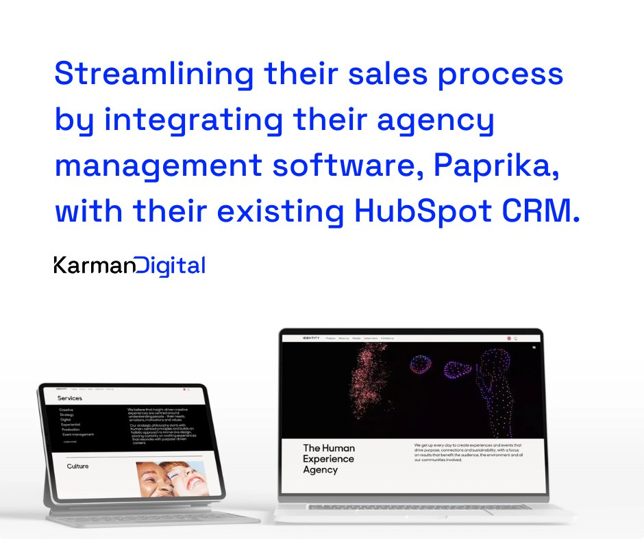 KarmanDigital's tweet photo. 🔧 Transforming data clarity for Identity Group! 

We built a custom integration between @HubSpot and @PaprikaSoftware, automating data sync and improving sales forecasts.

Learn more: https://t.co/FlDm3gZw0j 

#HubSpot #CRMIntegration #SalesAutomation #BusinessGrowth https://t.co/7HZAUA05Yp
