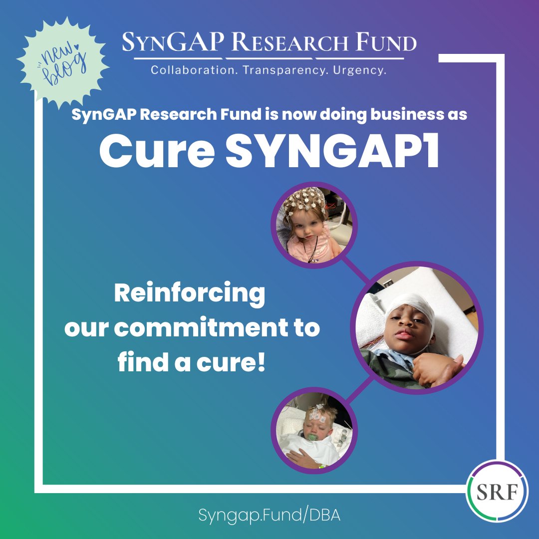 A new milestone for SRF - doing business as Cure SYNGAP1! Read why this change helps advance our mission to find a Cure for #SYNGAP1!

Syngap.Fund/DBA

#CureSYNGAP1