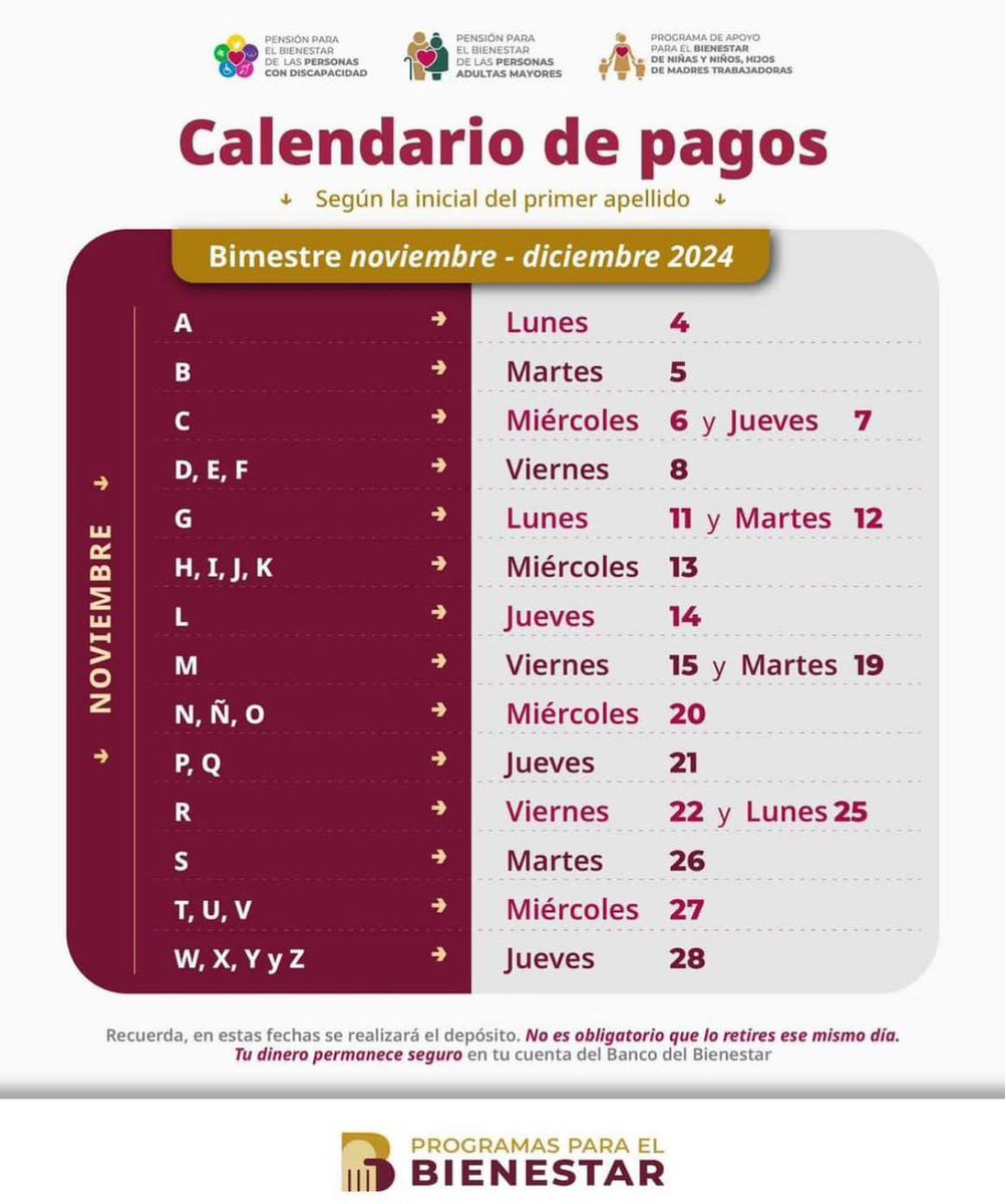 ChiapasInform's tweet photo. #Chiapas
⚠️CALENDARIO DE PAGOS DE PROGRAMAS DEL BIENESTAR⚠️ https://t.co/w24aqHvmpZ